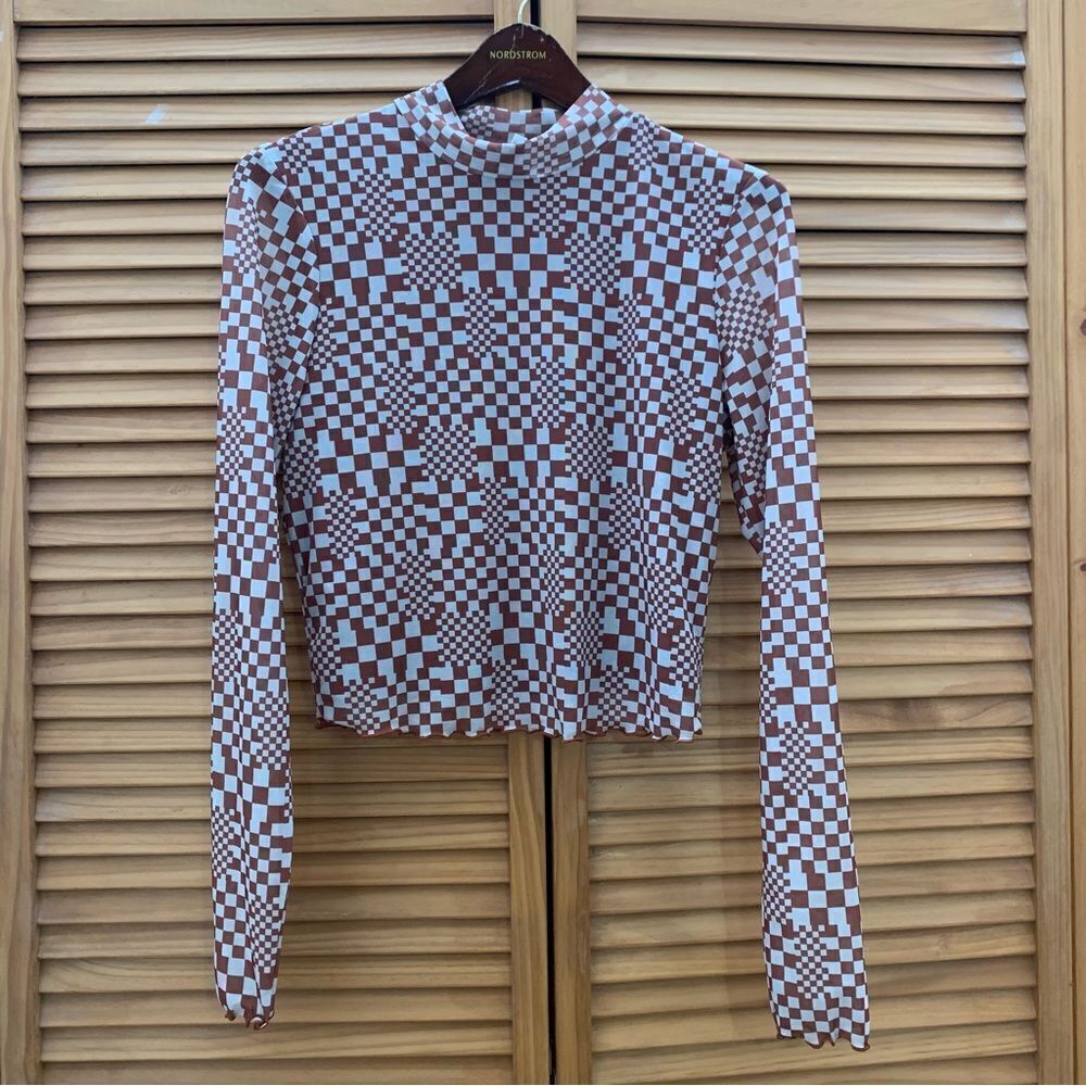 Belle du Jour Checkered Blouse size large